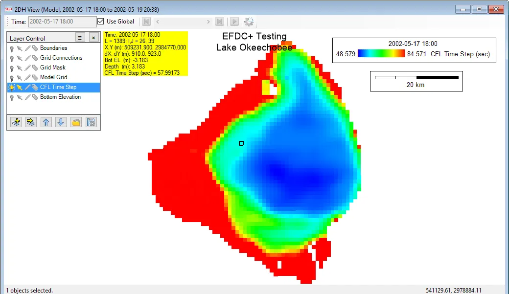 CFL Time Step for Lake Okeechobee.