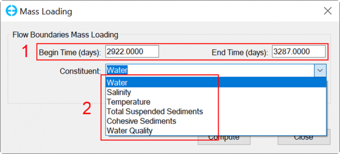 Figure 3. Boundary Mass Loading utility form.