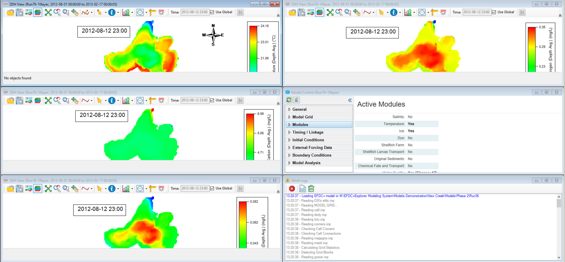Figure 3. Windows arranged by Tile Horizontal