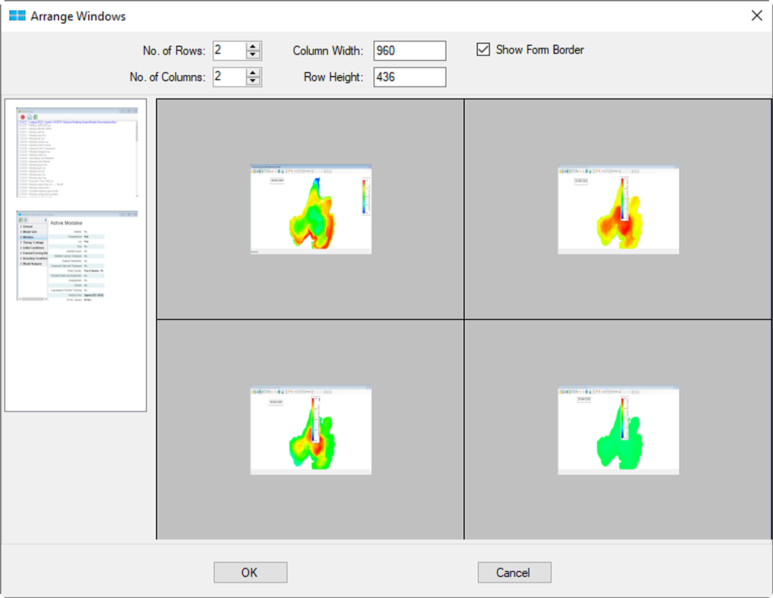 Figure 5. Arrange Window form.