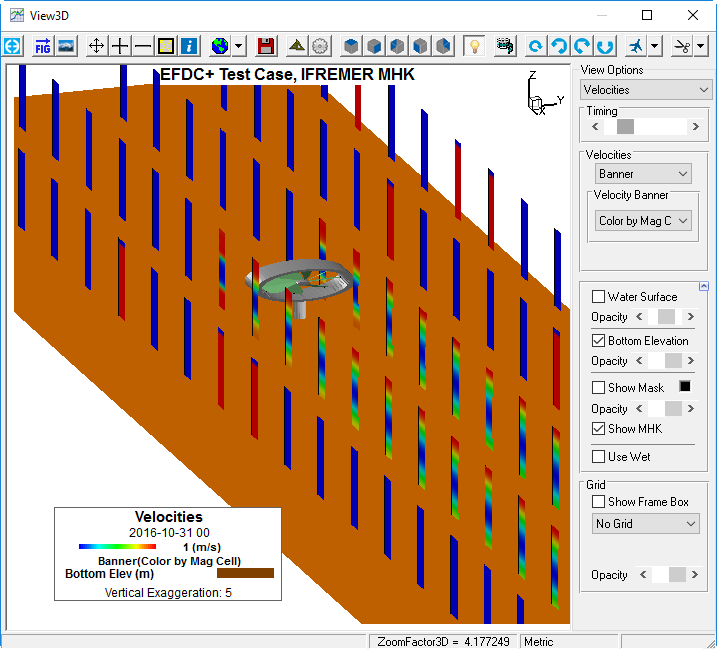 3D view of MHK test-case developed by Sandia National Laboratories.