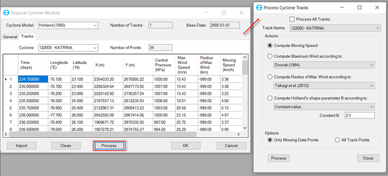 Figure 2. Cyclone track processing.