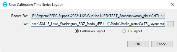 Figure 7. Save Calibration Time Series Layout form