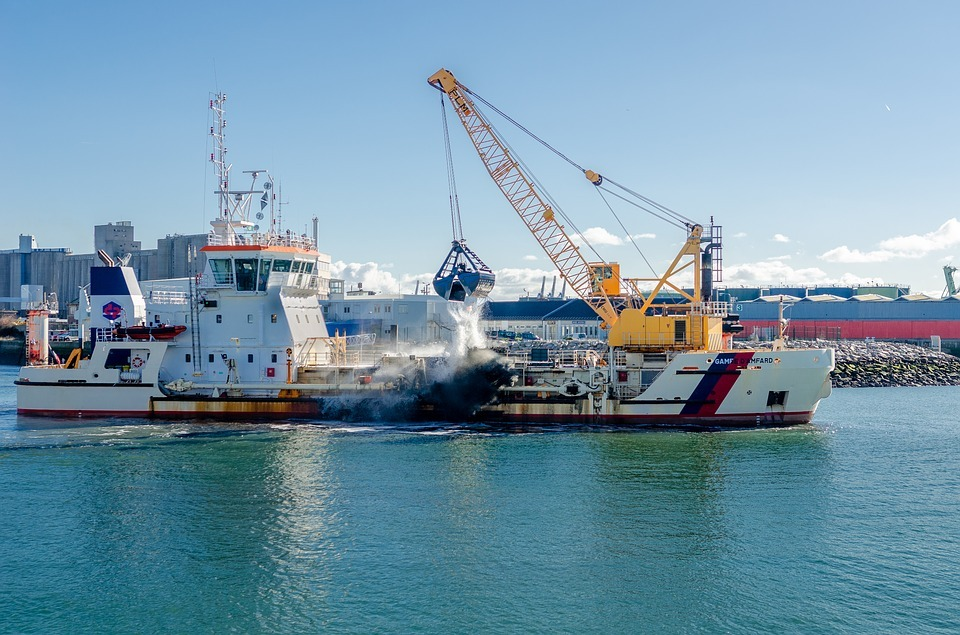 Figure 1. Clamshell Dredging Operation Underway
